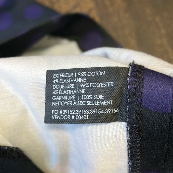 Club Monaco | Purple and Black Polka Dot Midi Dress Sleeveless Crew Neck - Picture 10 of 14